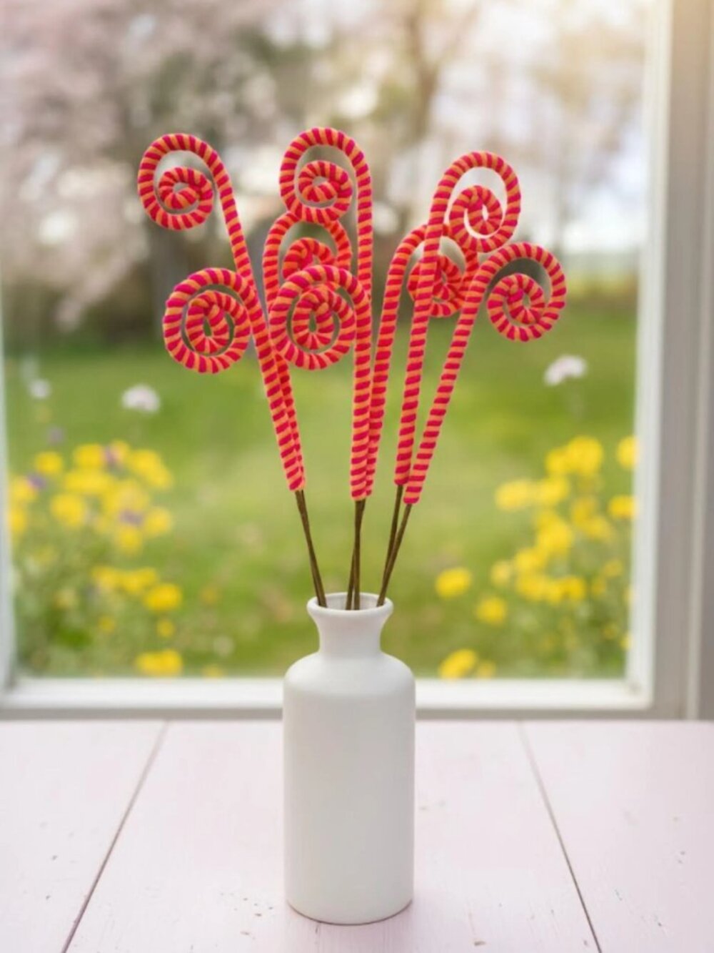 Chenille Curl Spray 25.5 inch Christmas Trim a Tree DIY Arrangement Wreath Decor